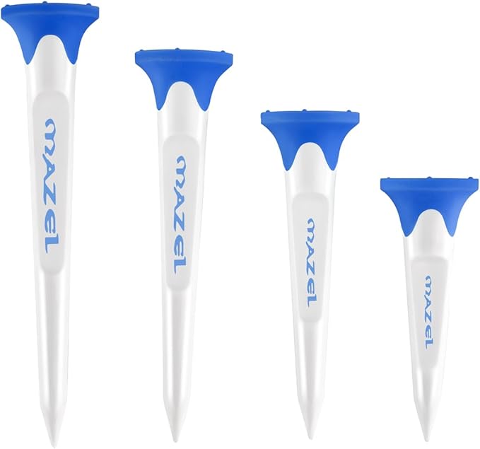 MAZEL Plastic Golf Tees 8 Pack|Excellent Durability and Stability Plastic Tees with 5 Prongs,Reduces Friction & Side Spin