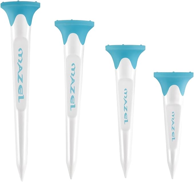 MAZEL Plastic Golf Tees 8 Pack|Excellent Durability and Stability Plastic Tees with 5 Prongs,Reduces Friction & Side Spin