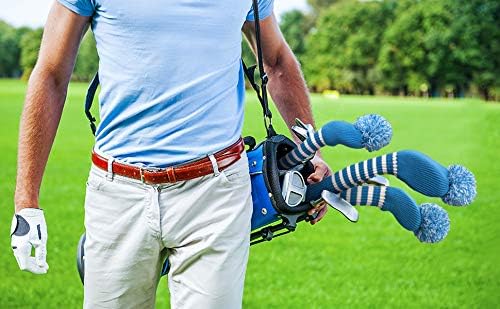Scott Edward 1/3/4PCS Multi-Style Optional Individualized Knit Golf Club Head Covers, Driver Wood(460cc) Fairway Wood and Hybrid(UT),for Male/Female Golfers,Custom