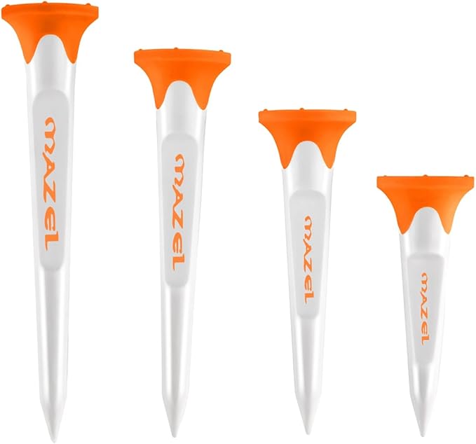 MAZEL Plastic Golf Tees 8 Pack|Excellent Durability and Stability Plastic Tees with 5 Prongs,Reduces Friction & Side Spin