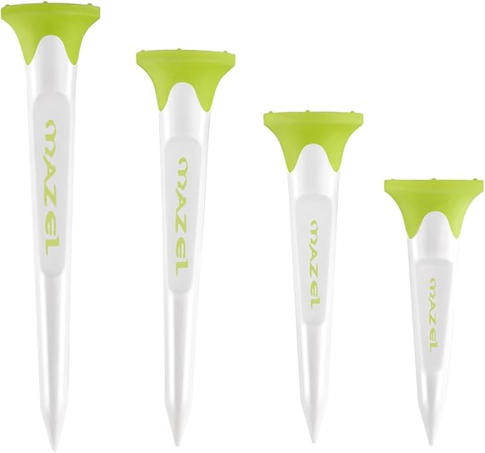 MAZEL Plastic Golf Tees 8 Pack|Excellent Durability and Stability Plastic Tees with 5 Prongs,Reduces Friction & Side Spin