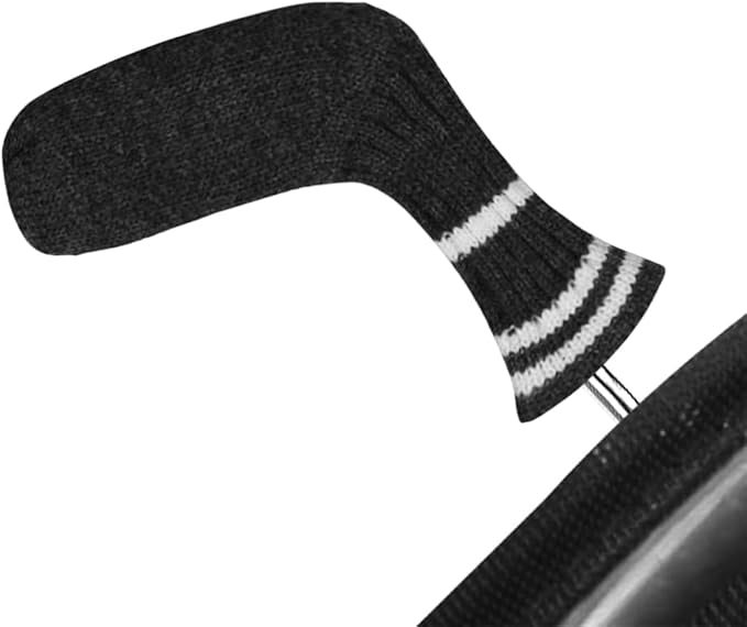 Scott Edward 1/7/10 Pcs Knitted Golf Club Head Covers for Irons Wedge Cuteness and Basically Socks Shape Washable Golf Club Head Protector on Classic Stripes Style,Double Sided Customization