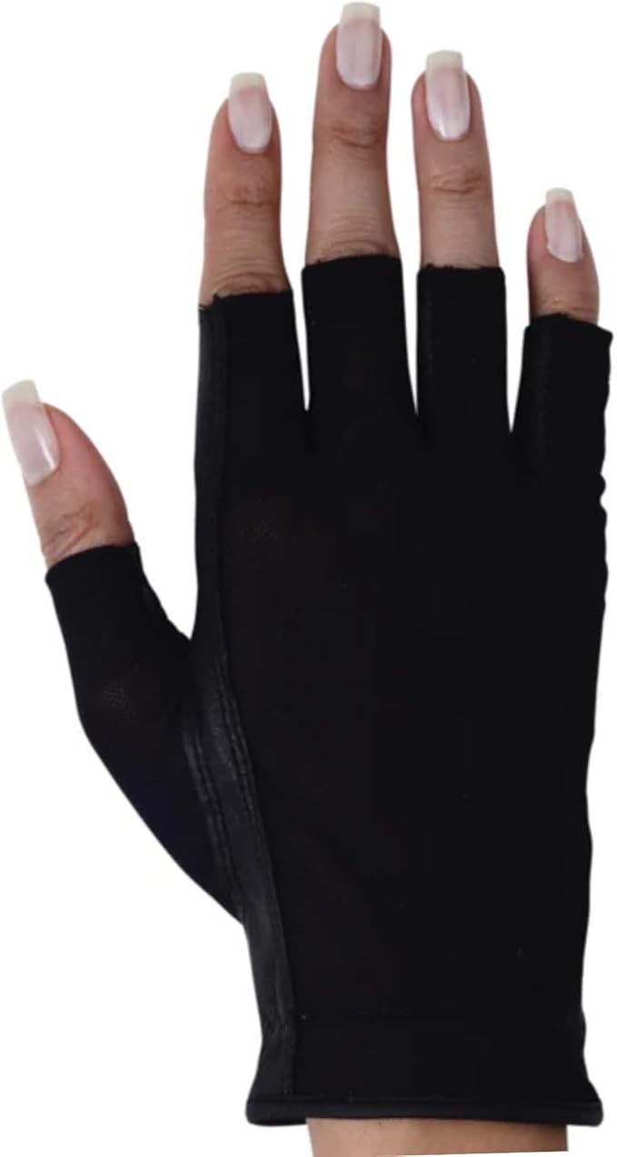 Solar Tan Womenβs Half Golf Glove | SPF 10 UV-Filter Fabric, Breathable Cooling Fingerless Design for Even Tan