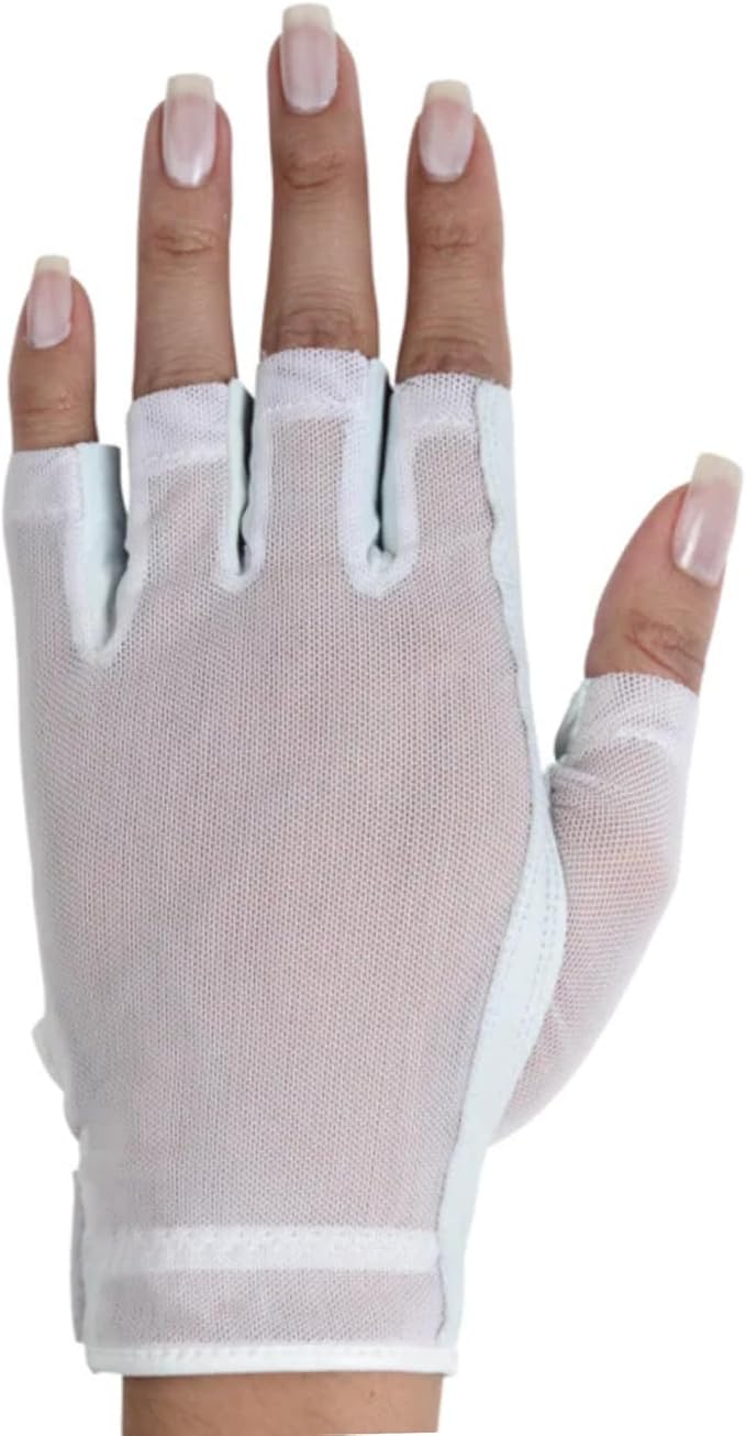Solar Tan Womenβs Half Golf Glove | SPF 10 UV-Filter Fabric, Breathable Cooling Fingerless Design for Even Tan