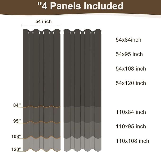Linen Outdoor Curtains for Patio Waterproof 4 Pcs 54x95 In Cream | Light - Image 8