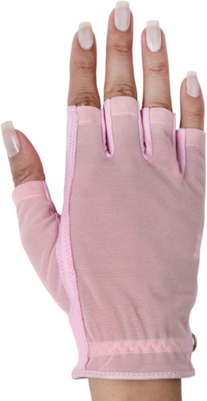 Solar Tan Womenβs Half Golf Glove | SPF 10 UV-Filter Fabric, Breathable Cooling Fingerless Design for Even Tan