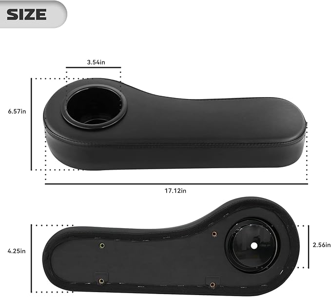 XUANYUDG0769 Golf Cart Armrest with Cup Holder for EZGO TXT Club Car DS Precedent and Yamaha Rear Seat Kit, Upgrade Support Frame/No Need Drilling Arm Rest