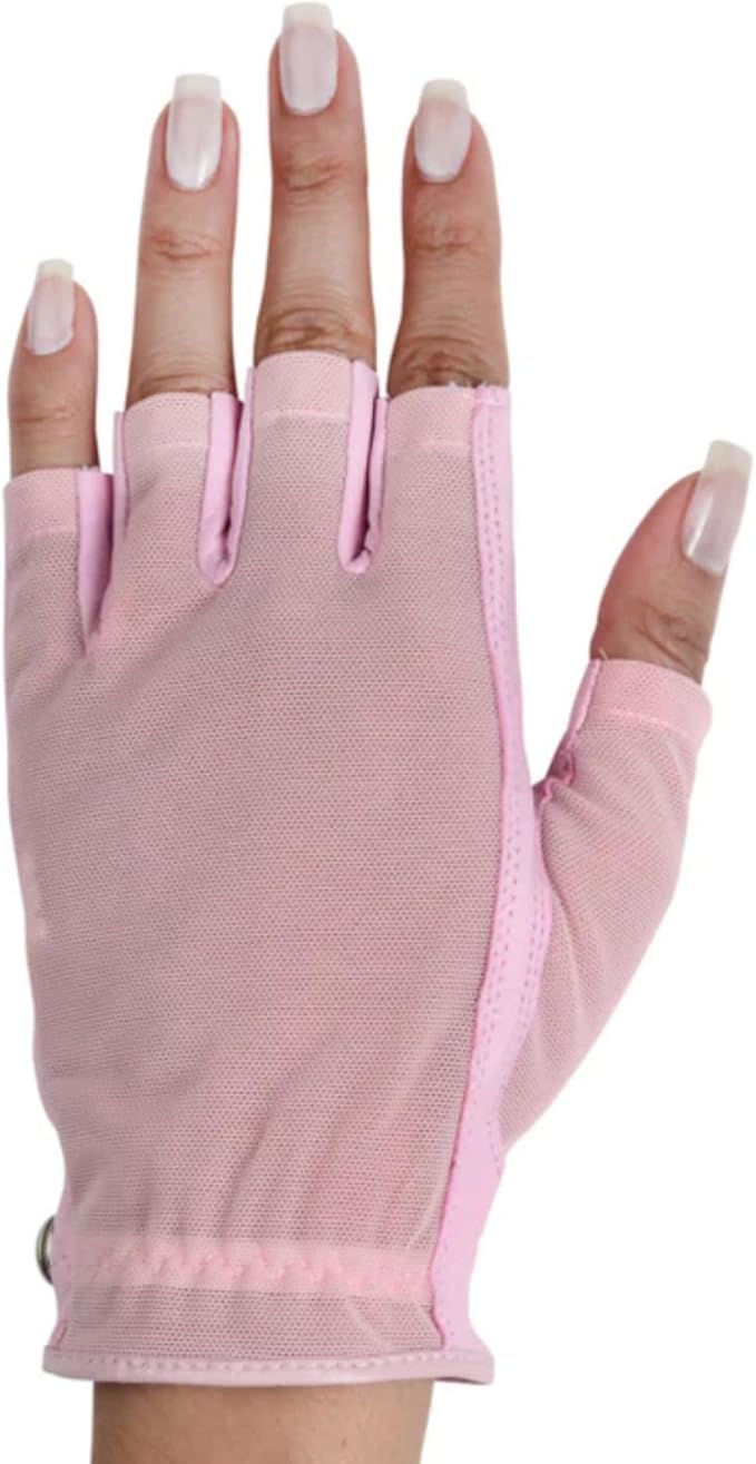 Solar Tan Womenβs Half Golf Glove | SPF 10 UV-Filter Fabric, Breathable Cooling Fingerless Design for Even Tan