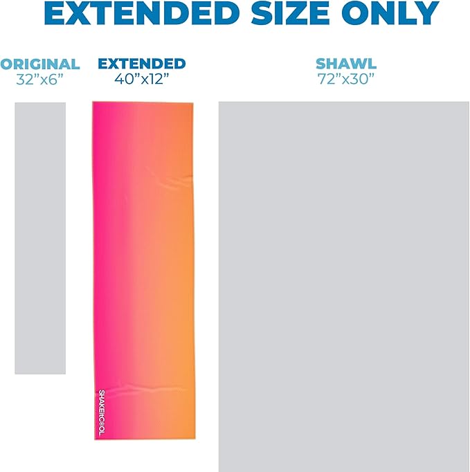 SHAKEitCOOL Extended Size Cooling Towel β Be Cool in Style - Heat Relief, Soft, Lightweight, Sun Protection, Easy Clean - Perfect for Biking, Hiking, Running, Yoga, Golf - Pink Orange Ombre M
