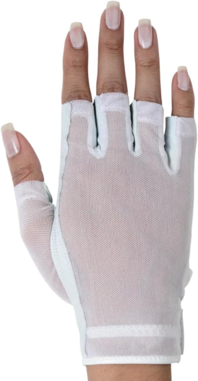 Solar Tan Womenβs Half Golf Glove | SPF 10 UV-Filter Fabric, Breathable Cooling Fingerless Design for Even Tan