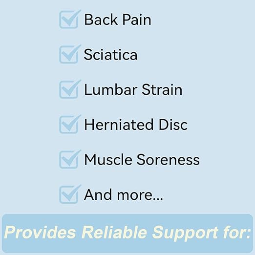 Thin & Lightweight Back Brace for Lower Back Pain Relief โ Slim, Breathable Back Support Brace for Sciatica, Herniated Disc โ Adjustable Lumbar Support Belt for Men & Women, All Day Comfort