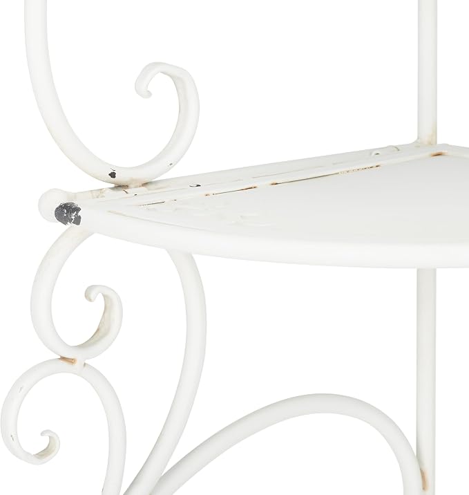 SAFAVIEH Outdoor Collection Turuca Antique White Wrought Iron 4-Tier Corner - Image 10