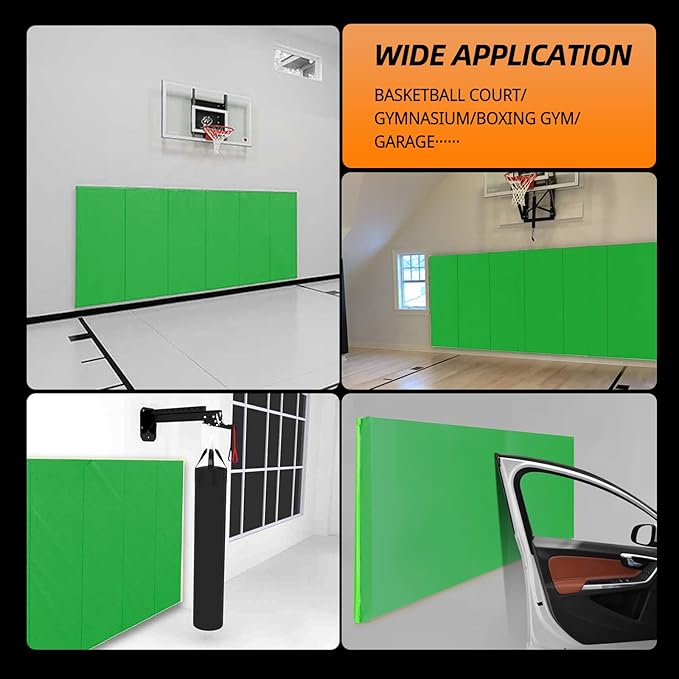 PROGOAL Gym Wall Paddings Basketball Court Wall Protection Pad - 2”Thick Foam Wall Mat Durable Protector for Wall-Mounted Basketball Hoops Garage Taekwondo(60" Lx20 W)