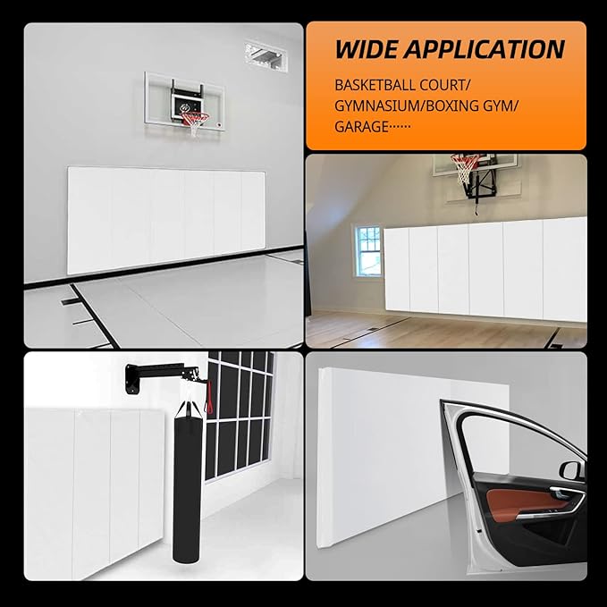 PROGOAL Gym Wall Paddings Basketball Court Wall Protection Pad - 2”Thick Foam Wall Mat Durable Protector for Wall-Mounted Basketball Hoops Garage Taekwondo(60" Lx20 W)