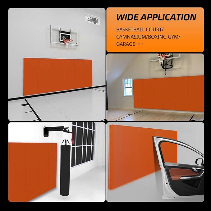 PROGOAL Gym Wall Paddings Basketball Court Wall Protection Pad - 2”Thick Foam Wall Mat Durable Protector for Wall-Mounted Basketball Hoops Garage Taekwondo(60" Lx20 W)