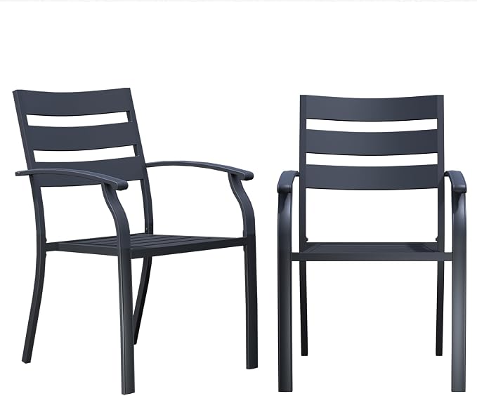 Patio Dining Chairs Set of 2, Wrought Iron Patio Furniture Chairs - Image 7