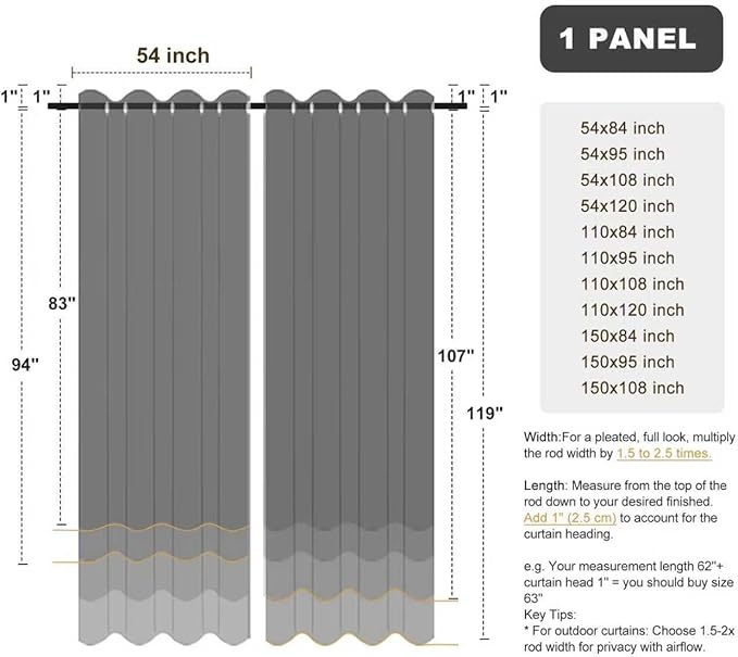 BONZER Wide Outdoor Waterproof Curtains - Image 9