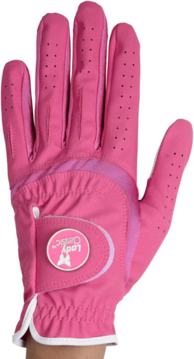 Womenβs Form Fit Golf Glove β Lightweight, Flexible & Stylish with Leather Palm Patch β Soft Flex Comfort β Right or Left Hand