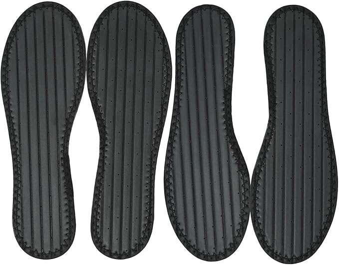 Happystep Cotton Terry Cloth Insoles, Barefoot Shoe Inserts, Sweat Absorption, Odor Control, Moisture-Wicking, Washable and Reusable, Zero Drop Shoe Insoles, 2 Pairs of Black (Women Size 10)