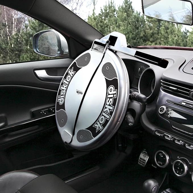 Disklok Security Device - Steering Wheel Lock - Full Cover - Silver - Thatcham Approved (Large, 16.4in - 17.3in)