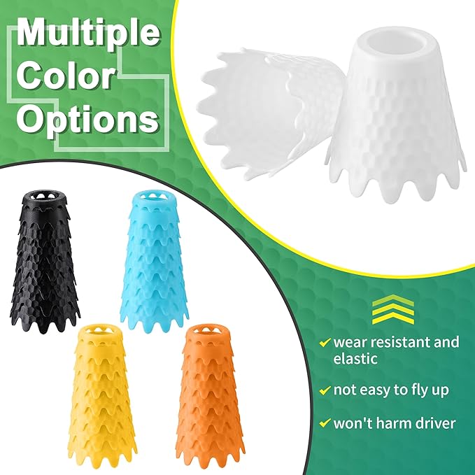 8 Pack Simulator Golf Tees, TPU Unbreakable Material, Height from 1/4" to 2", Suitable for Indoor, Outdoor, Winter, Golf Mats, Turf and Driving Range