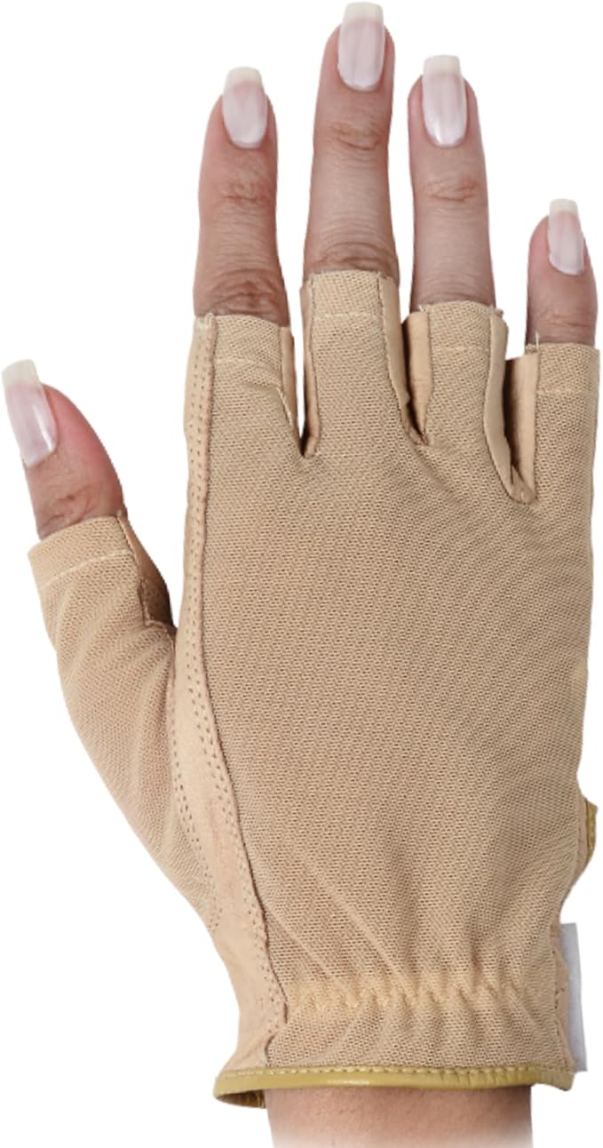 Solar Tan Womenβs Half Golf Glove | SPF 10 UV-Filter Fabric, Breathable Cooling Fingerless Design for Even Tan