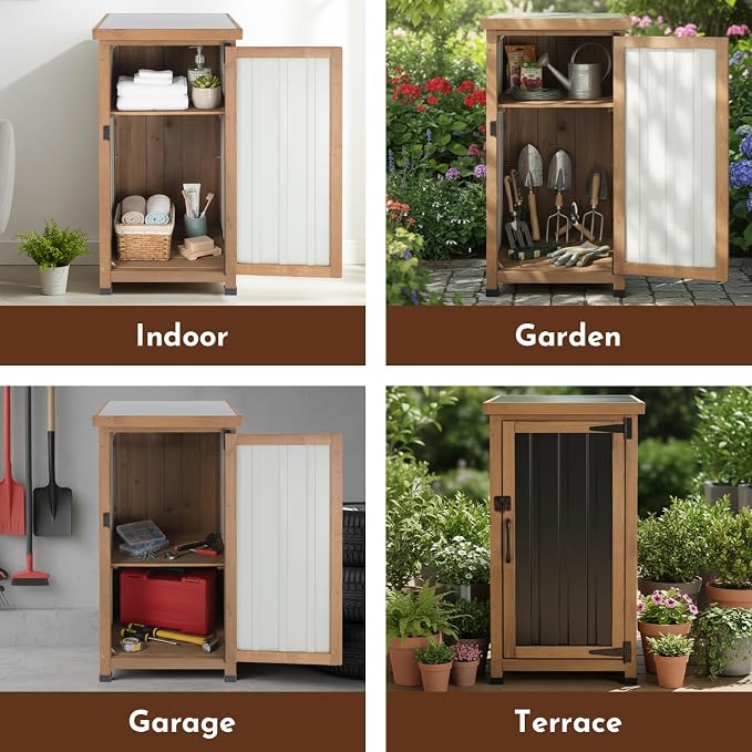 Ketive 33.5" H Small Storage Corner Floor Cabinet, 2 Shelf Narrow Storage Unit - Image 6
