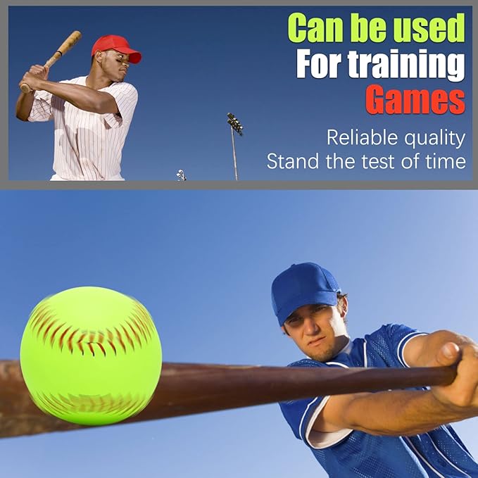 Practice Softballs - 12 Inch Fastpitch Softballs, Official Size and Weight,Soft Toss, Batting, Fielding, Hitting, Pitching