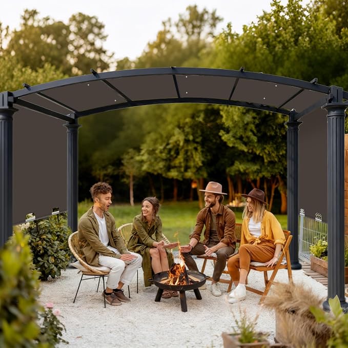 85x208 in Pergola Shade Cover for L-PG080PST Pergola | Brown, Cover Only - Image 7