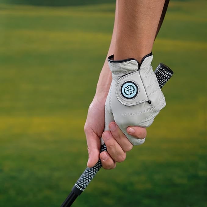 CLAPLEY Menโs Golf Glove โ Premium Cabretta Leather with Magnetic Ball Marker, Breathable Design, Good Elasticity, Precious Gift for Golfers, Super Soft Feel, Left and Right Hand, Secure Fit