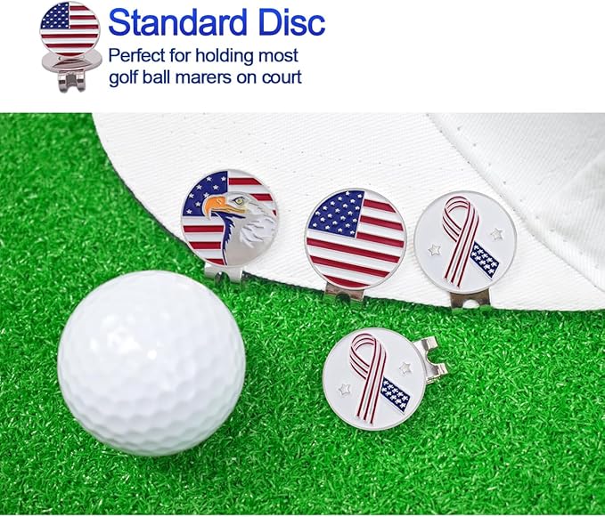 8 Pack Golf Ball Markers with Magnetic Hat Clips Value Sets - Removable Attaches Easily to Golf Cap Premium Gifts,Golf Ball Markers with Hat Clips Sets for Men Women Golfer