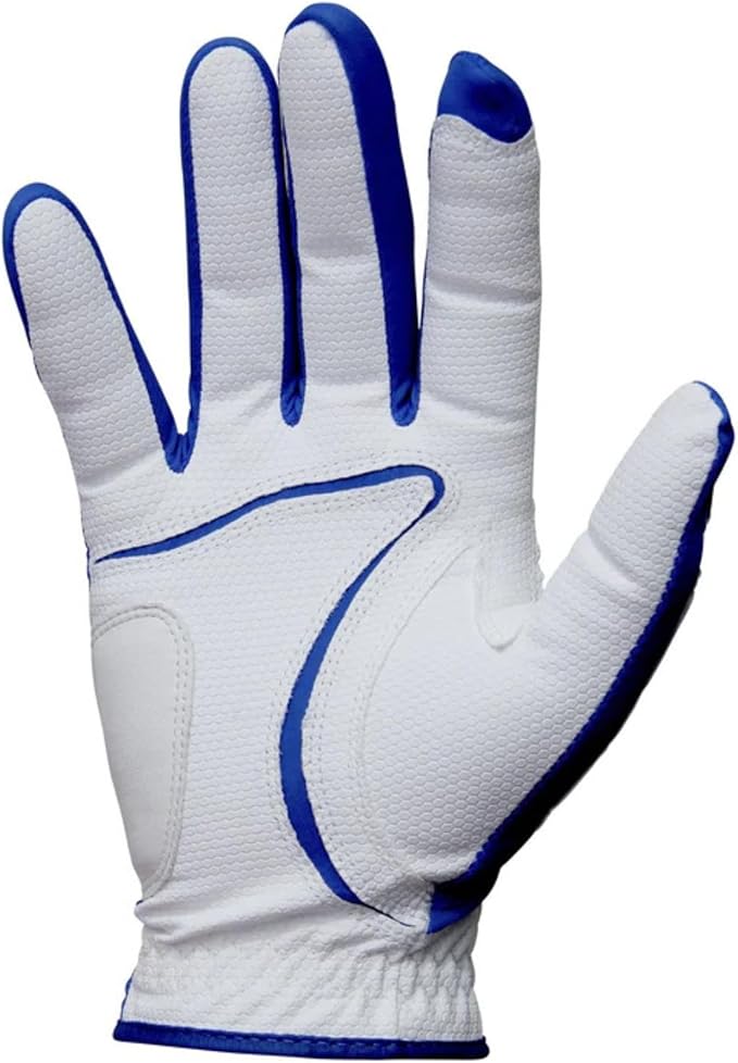 Menβs Golf Glove β White/Royal Blue β Copper Infused Compression for Arthritis Relief, Non-Slip Silicone Grip β USGA Approved