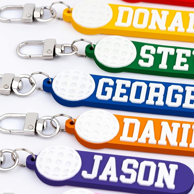 Personalized Sports Golf Keychain β Custom Name Tag, Bag Tag, Luggage Tag β Gift for Kids, Coaches, Teams