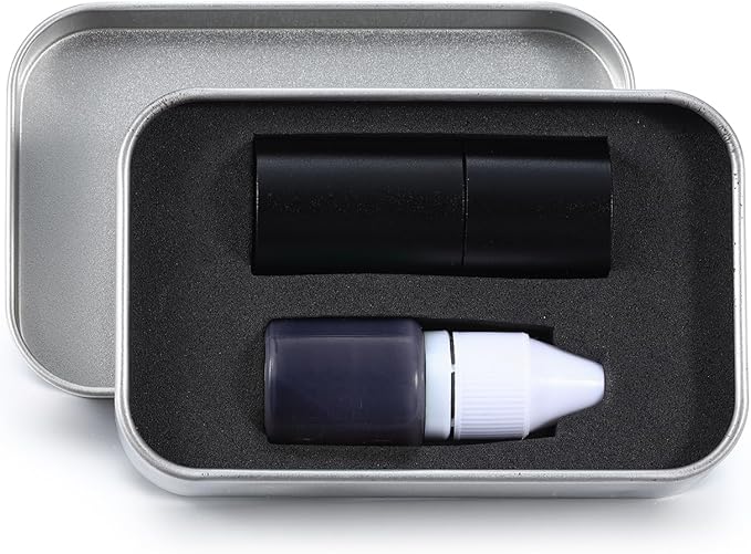 Golf Ball Stamp Personalized Marker - Premium Metal Custom Golf Ball Stamp - Quick-Dry Ink Monogram Identifier - Unique Golfing Accessories Gifts for Men Dad (Mental-Black-2)