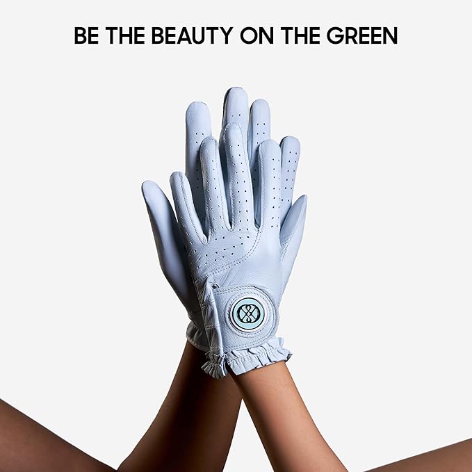 CLAPLEY Womenโs Golf Glove โ Premium Cabretta Leather with Magnetic Ball Marker, Breathable Design, Good Elasticity, Precious Gift for Golfers, Super Soft Feel, Left and Right Hand, Secure Fit