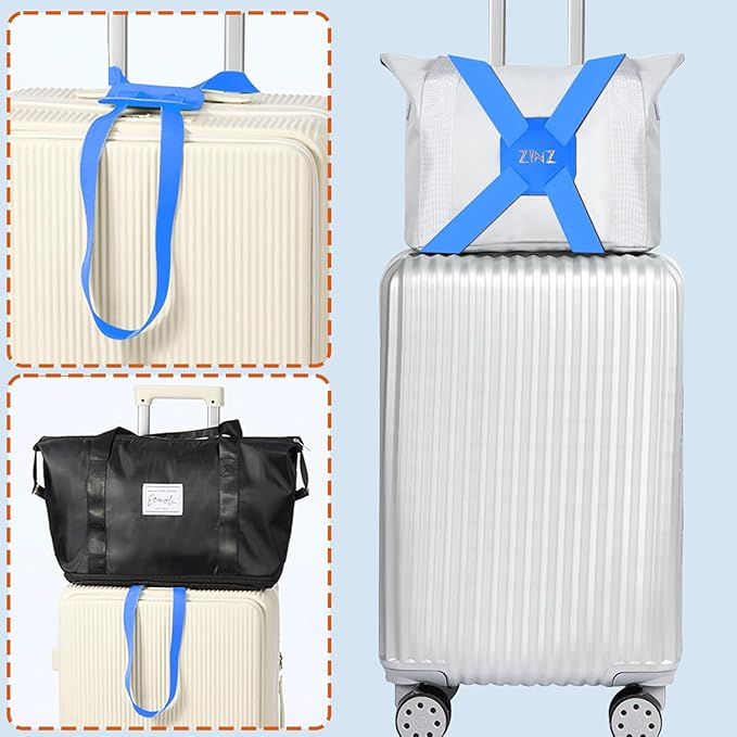 ZINZ Luggage Strap, High Elastic Suitcase Belt Adjustable Bag Bungees for Easier Travel,Blue