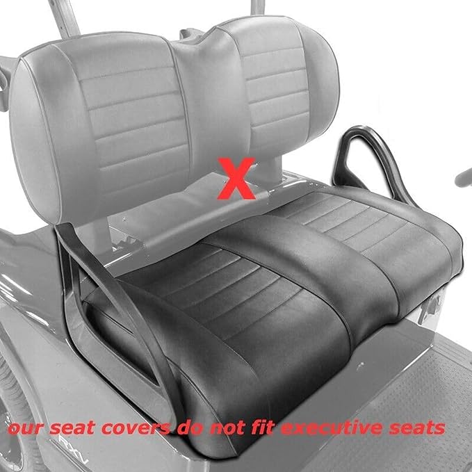 Huskey Parts Company 2PCS Brown Golf Cart Seat Cover Diamond Stitching Compatible with Yamaha Drive G29 2007-2016, Drive 2 2017+, Marine Grade Vinyl, Custom Fit, Staple Onβ¦