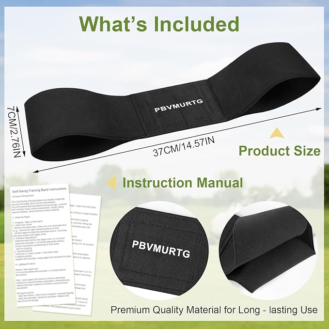Golf Swing Training Aid with Instructions for use,Swing Correcting Arm Band Without unpleasant Smell,Golf Swing Band not Easily Sliding Down The arms. Swing Easy, Golf Arm Band Training Aid.