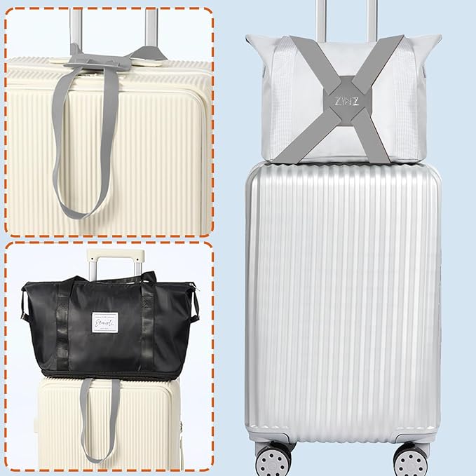 ZINZ Luggage Strap, High Elastic Suitcase Belt Adjustable Bag Bungees for Easier Travel,Gray
