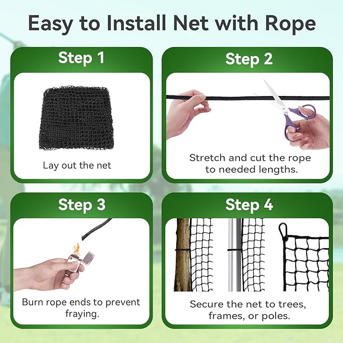 Golf Nets Practice,Sports Nets for Backyard Driving Real Golf Balls10ft to 60ft, Ball Stop Netting for Garage Swing Training, Indoor Outdoor Nylon Heavy Duty Soccer, Basketball, Pickleball Accessories
