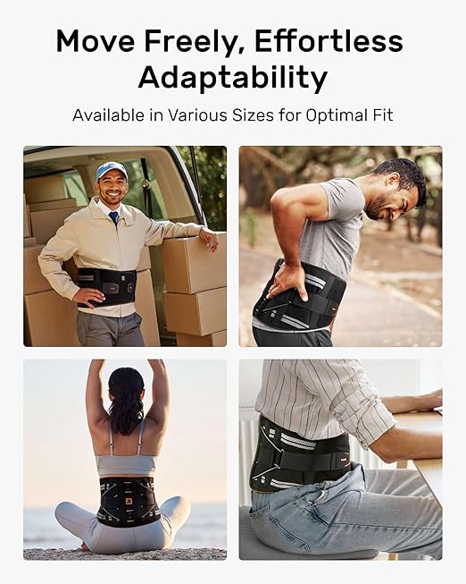 Lower Back Brace for Women, Back Belt Support for Men with 8 Stays, Soft Lumbar Support with Full Protection, Orange Size XXL