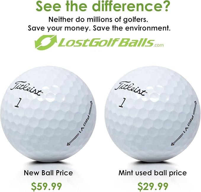LostGolfBalls - Titleist Pro V1x Golf Balls in Good Condition, AAA Quality, Recycled Used Golf Balls, On The #1 Ball in Golf, White
