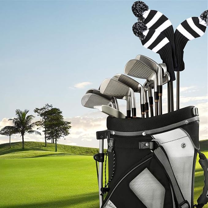 Golf Head Covers for Driver Woods Fairway Hybrids, Long Neck Golf Club Headcovers Set with Number Tags 1 3 5(3pcs)