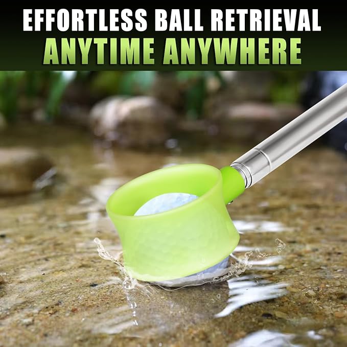 Golf Ball Retriever 9Ft/12Ft/14.5Ft/16.3Ft Golf Ball Retriever Telescopic,Professional Stainless Steel Ball Retriever Tool Golf