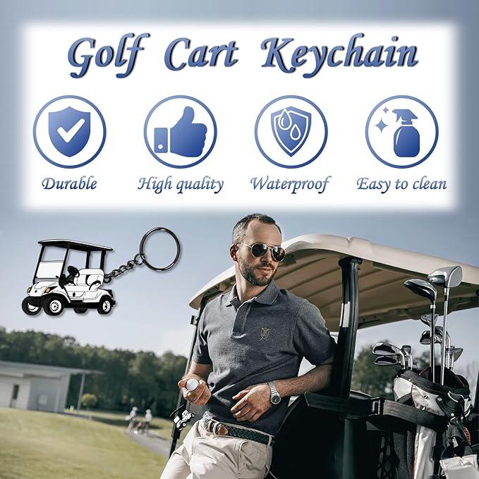 Golf Cart accessories Keychain,Keys To The Golf Cart Accessories Retro Metal Keychains for Golf Lovers Players