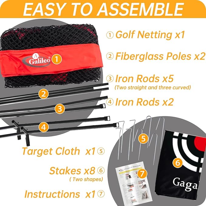 Gagalielo Golf Hitting Net:Professional Practice Accuracy with Target Mat Driving Swing Indoor Outdoor Training Backyard Garage Gift for Golfers