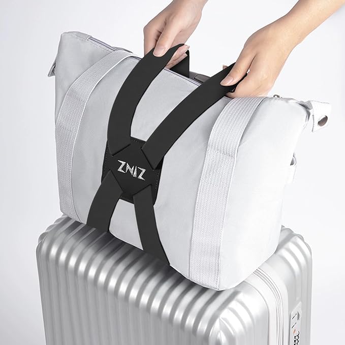 ZINZ Luggage Strap, High Elastic Suitcase Belt Adjustable Bag Bungees for Easier Travel,Black