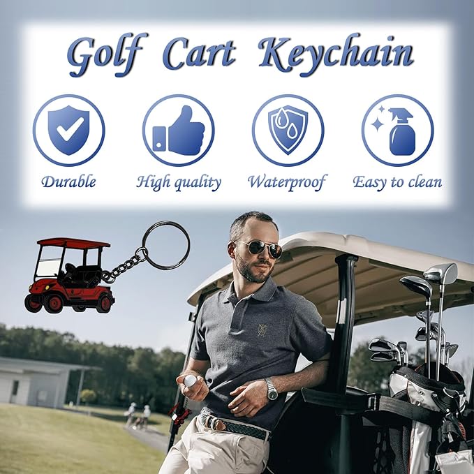 Golf Cart accessories Keychain,Keys To The Golf Cart Accessories Retro Metal Keychains for Golf Lovers Players