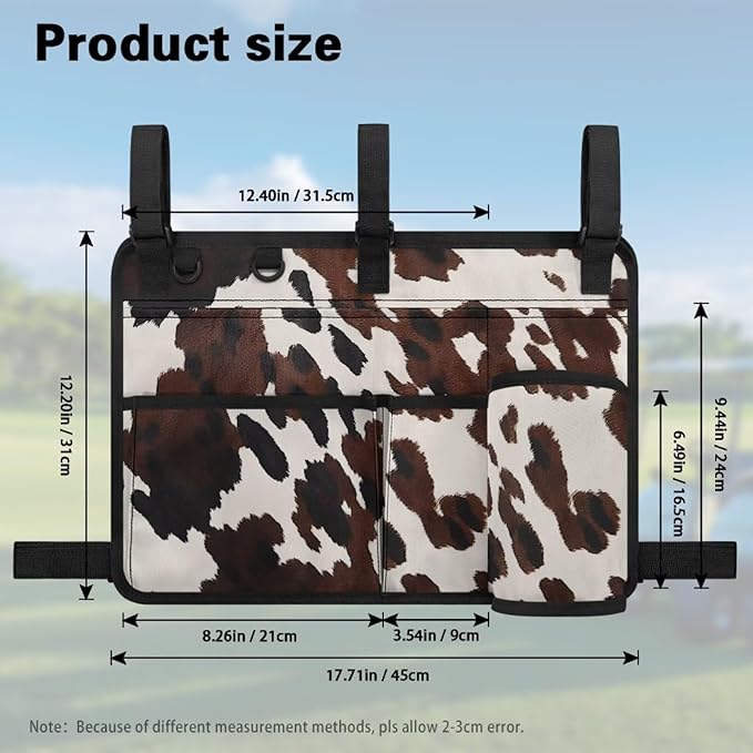 Golf Cart Rear Seat Organizer Storage Bag Large Capacity Golf Cart Accessory for Club Car, Wheelchair and Walker