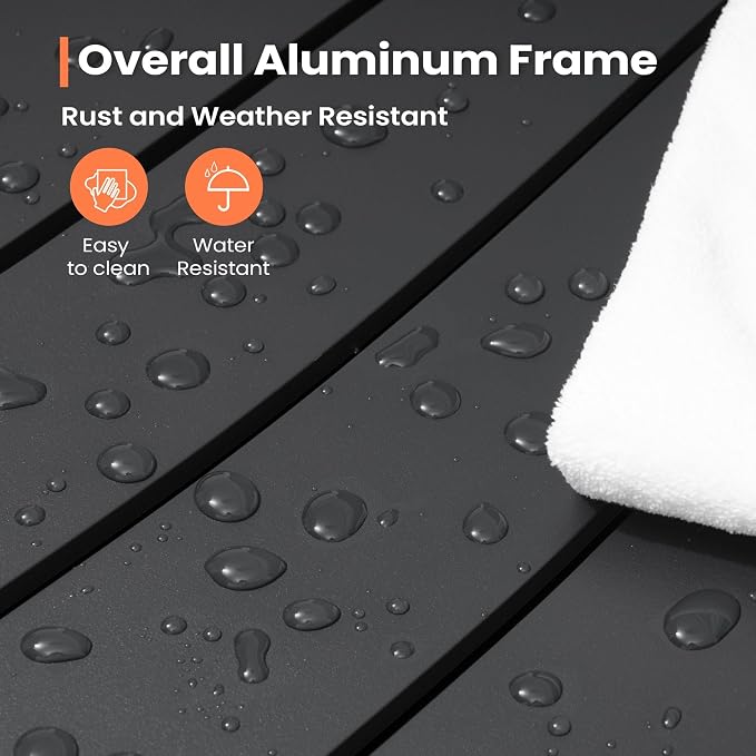 Pellebant Aluminum Stackable Outdoor Patio Dining Chairs Set of 2 | Outdoor - Image 9